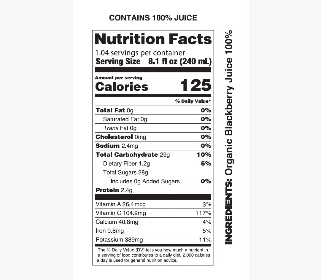 Pure Organic Blackberry Juice - Pomona Organic Juices